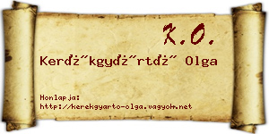 Kerékgyártó Olga névjegykártya